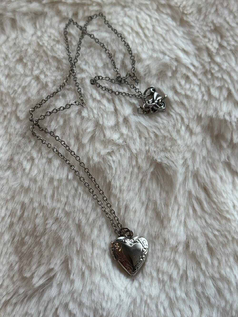 Silver Heart Locket Necklace